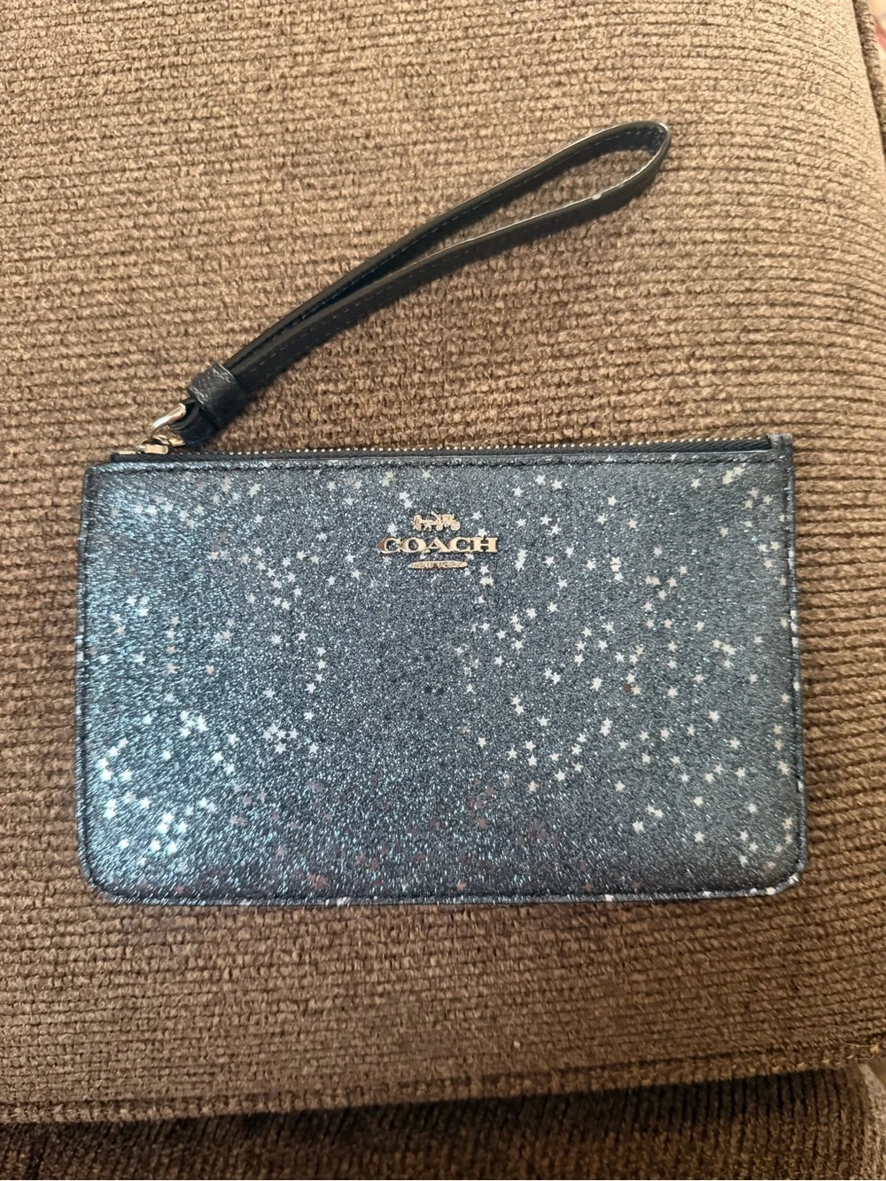 Coach Star Glitter Corner Zip Wristlet